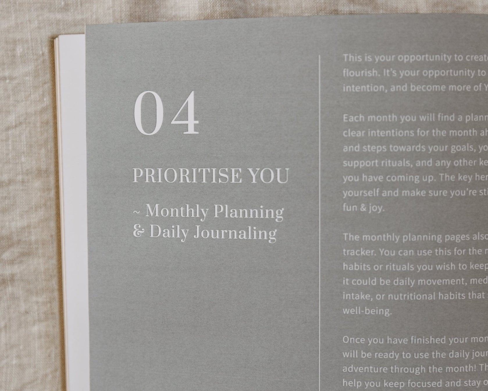Prioritise YOU Monthly Planning Chapter Heading