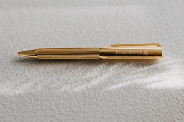 'Press Pause' Gold Luxe Pen