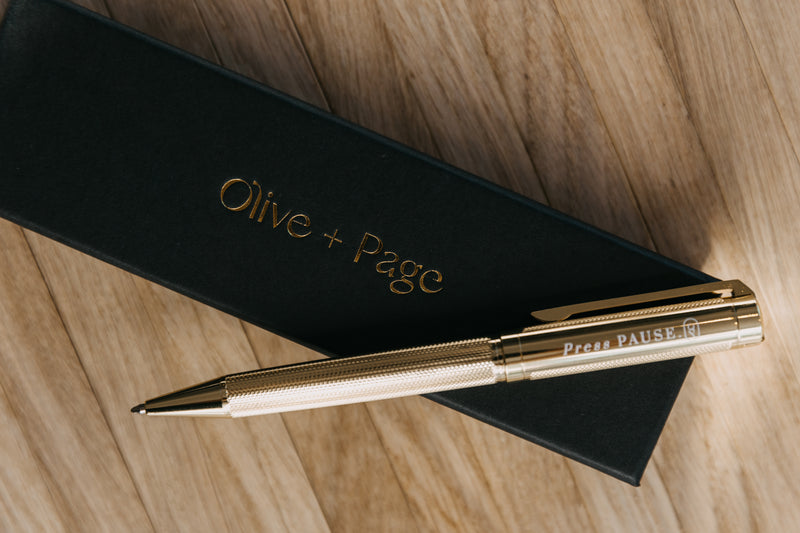 'Press Pause' Gold Luxe Pen